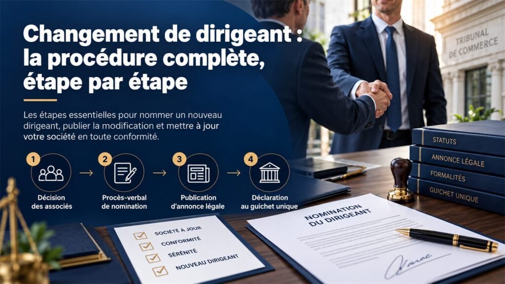 Changement de dirigeant : la procédure complète, étape par étape