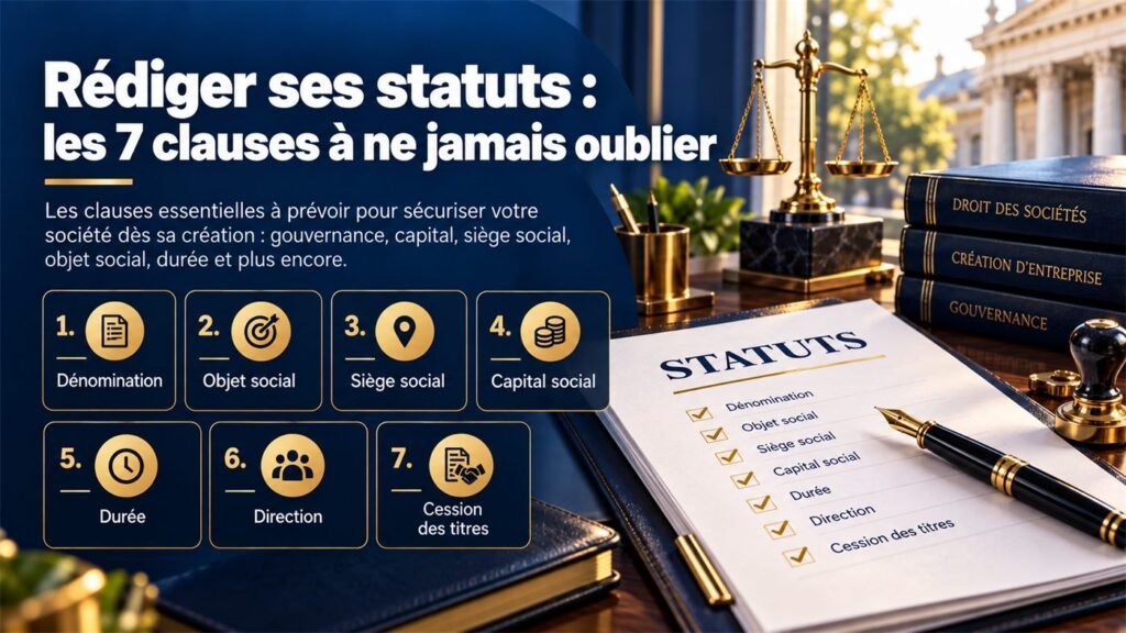 Rédiger ses statuts : les 7 clauses à ne jamais oublier